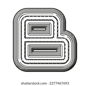 Letra decorativa monocroma.Tipo vectorial personalizado.