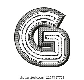 Monochrome decorative letter.Custom vector font.