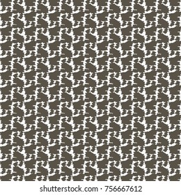 Monochrome decorative pattern with pixel shapes aranged on vertical rows. Abstract vector.