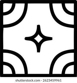 Monochrome Decorative Pattern with Symmetrical Shapes