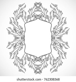 Monochrome, delicate frame from branches