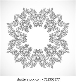 Monochrome, delicate frame from branches