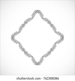 Monochrome, delicate frame from branches