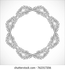 Monochrome, delicate frame from branches