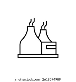 Monochrome depiction of industrial facility, symbol for factory production
