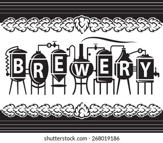 monochrome design of brewery elements