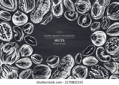 Monochrome design with chalk cashew, peanut, pistachio, etc.