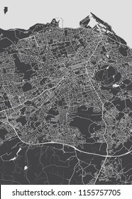 Monochrome detailed plan city of Edinburgh