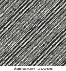 Monochrome Diagonal Grain Stroke Textured Background. Seamless Pattern.