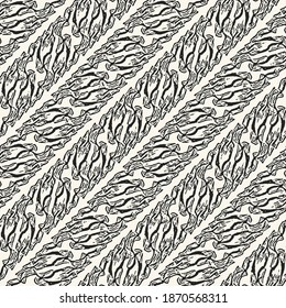 Monochrome Diagonal Jungle Stripes Pattern