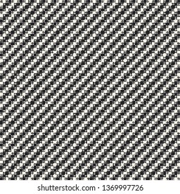 Monochrome Diagonal Striped Checkered Textured Background. Seamless Pattern.