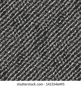 Monochrome Diagonal Striped Crumpled Effect Textured Background. Seamless Pattern.