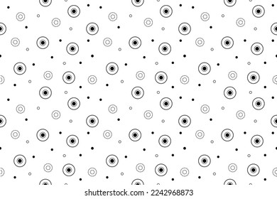 monochrome different size circles pattern. round shape halftone vector background. geometric wallpaper design for web and print. Vector illustration. Bauhaus geometric grunge texture.