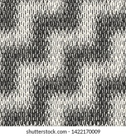 Monochrome Distressed Canvas Effect Diagonal Zigzag Textured Background. Seamless Pattern.