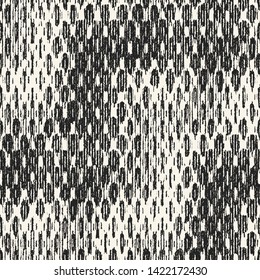 Monochrome Distressed Canvas Effect Irregularly Textured Background. Seamless Pattern.