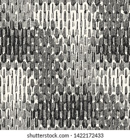 Monochrome Distressed Canvas Effect Irregularly Textured Background. Seamless Pattern.