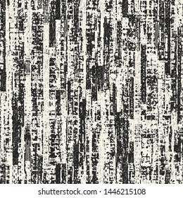 Monochrome Distressed Canvas Effect Splatter Textured Background. Seamless Pattern.