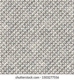 Monochrome Distressed Canvas Textured Background. Seamless Pattern.
