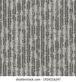 Monochrome Distressed Canvas Textured Broken Striped Seamless Pattern