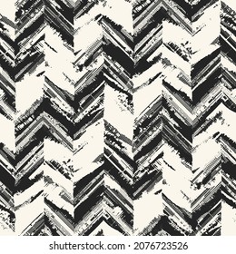 Monochrome Distressed Canvas Textured Herringbone Pattern