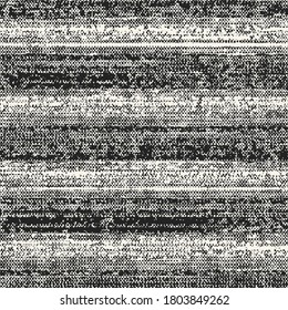 Monochrome Distressed Canvas Textured Irregularly Striped Pattern