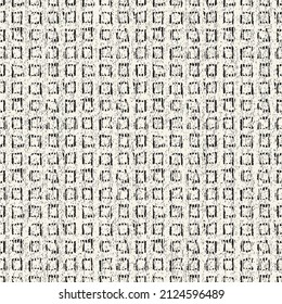 Monochrome Distressed Canvas Textured Square Dots Pattern