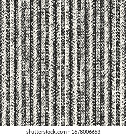 Monochrome Distressed Canvas Textured Striped Pattern.