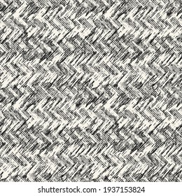 Monochrome Distressed Canvas Textured Zigzag Stroke Pattern