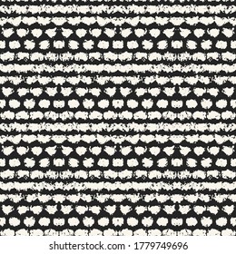 Monochrome Distressed Dotted Striped Pattern