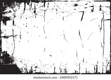 Monochrome Distressed Grungy Background with Dark Spots and Scratches Black and White Texture