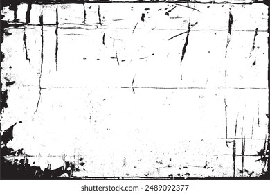 Monochrome Distressed Grungy Background with Dark Spots and Scratches in Black and White