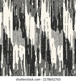 Monochrome Distressed Ikat Textured Pattern