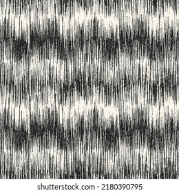 Monochrome Distressed Ikat Textured Pattern