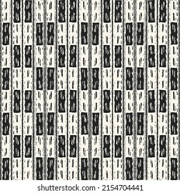 Monochrome Distressed Knit Textured Checked Pattern
