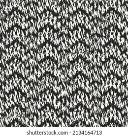 Monochrome Distressed Knit Textured Chevron Pattern