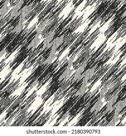 Monochrome Distressed Knit Textured Diagonal Striped Pattern