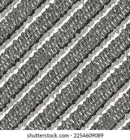 Monochrome Distressed Knit Textured Diagonal Striped Pattern