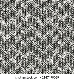 Monochrome Distressed Knit Textured Herringbone Pattern