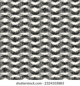 Monochrome Distressed Knit Textured Optical Dots Pattern