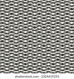 Monochrome Distressed Knit Textured Optical Dots Pattern