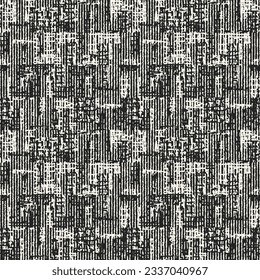 Monochrome Distressed Knit Textured Patchwork Pattern