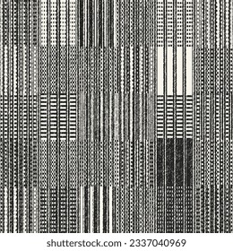 Monochrome Distressed Knit Textured Patchwork Pattern