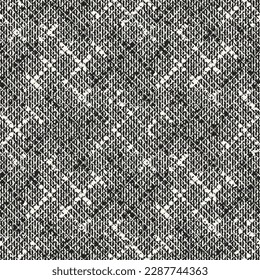 Monochrome Distressed Knit Textured Pattern