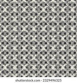 Monochrome Distressed Mesh Textured Checkered Pattern