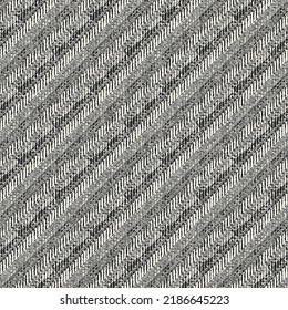 Monochrome Distressed Mesh Textured Diagonal Striped Pattern
