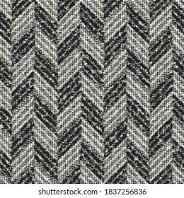 Monochrome Distressed Mesh Textured Herringbone Pattern
