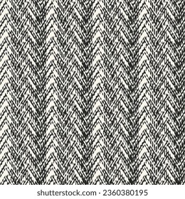 Monochrome Distressed Mesh Textured Herringbone Pattern