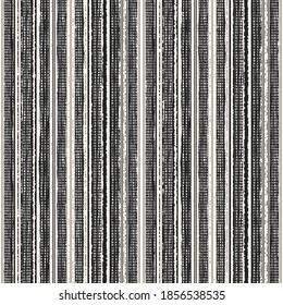 Monochrome Distressed Mesh Textured Irregular Stripes Pattern