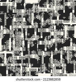 Monochrome Distressed Mesh Textured Pattern