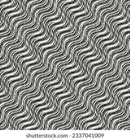 Monochrome Distressed Mesh Textured Wavy Pattern